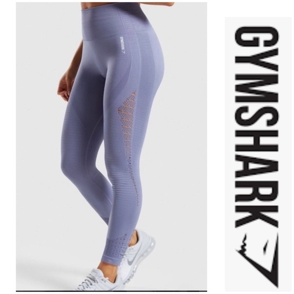 Gymshark Pants - Gymshark Energy Seamless High Waisted Leggings in Steel Blue W/ Mesh Details